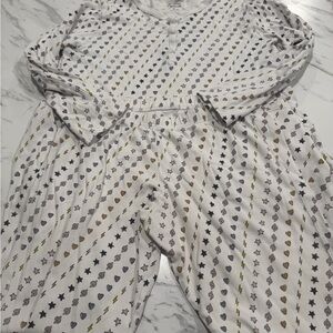 Roller Rabbit Pelton White Pajama Top with Subtle Patterns